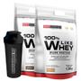 Imagem de KIT 2x 100% Like Whey 1.8kg + Coqueteleira