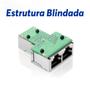 Imagem de Kit 2x Adaptador Duplicador Cabo De Rede RJ45 Ethernet Splitter Divisor Y Conector Blindado