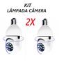 Imagem de Kit 2x Câmera Lâmpada De Segurança Inteligente Wifi Giro 360