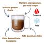 Imagem de Kit 2X Caneca Vidro Duplo Xícara Parede Dupla Café Chá 260Ml