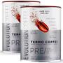 Imagem de Kit 2x Potes Evolution Termo Coffee Café Termogênico Grãos Brasileiros Especial Bom Desincha Café Pó 100% Arábica Chá Verde 220g Premium