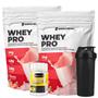 Imagem de Kit 2x Whey Protein 900g Cafeina Shaker Luva New Nutrition