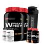 Imagem de Kit 2x Whey Protein Waxy Whey Pote 900g + 2x BCAA 100g Tangerina + 2x Power Creatina 100g + Coqueteleira 600ml- Bodybuilders