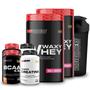 Imagem de Kit 2x Whey Protein Waxy Whey Pote 900g + 2x BCAA 100g Tangerina + 2x Power Creatina 100g + Coqueteleira 600ml- Bodybuilders