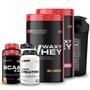 Imagem de Kit 2x Whey Protein Waxy Whey Pote 900g + 2x BCAA 100g Tangerina + 2x Power Creatina 100g + Coqueteleira 600ml- Bodybuilders