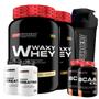 Imagem de Kit 2x Whey Protein Waxy Whey Pote 900g + 2x BCAA 100g Tangerina + 2x Power Creatina 100g + Coqueteleira 600ml- Bodybuilders