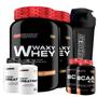 Imagem de Kit 2x Whey Protein Waxy Whey Pote 900g + 2x BCAA 100g Tangerina + 2x Power Creatina 100g + Shakeira 600ml - Bodybuilders