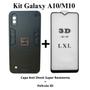 Imagem de Kit 2x1 Capinha Resistente Anti Shock + Película de vidro 3D para Samsung Galaxy A10 / M10