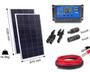 Imagem de Kit 2xpainel Placa Energia Solar 100w Contro20a Cabo E Mc4