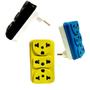 Imagem de Kit 3 Adaptador de Tomada Benjamin T Colorido Universal 3 Entradas 10A 20A para Casa e Comércio