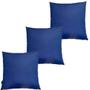 Imagem de Kit 3 Almofadas Impermeável Antimofo Antiácaro Azul Marinho Externa 45cmx45cm