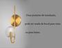 Imagem de Kit 3 Arandela Globo Transparente Vidro Dourada Dhora Lup34