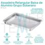Imagem de Kit 3 Assadeiras Retangular Baixa nº 0 Alumínio Sustentável para Assados Bolos Torta Cozimento Uniforme Fácil Limpeza Para Uso Caseiro ou Profissional