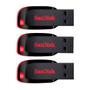 Imagem de Kit 3 Atacado Pen Drive SanDisk Cruzer Blade 32gb - SDCZ50