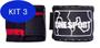Imagem de Kit 3 Bandagem Atadura Elastica 5M Muay Thai Boxe Preto/Vermelho