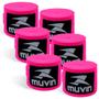 Imagem de Kit 3 Bandagem Elástica Muvin 5 metros - Alça Polegar Proteção Mãos e Punhos - Luta - Boxe Muay Thai MMA Artes Marciais