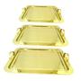 Imagem de Kit 3 Bandejas Inox Dourado - Alta Qualidade