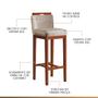 Imagem de Kit 3 Banquetas Alta com Encosto 38x102 Cm Líbia Madeira Maciça Suede CCS