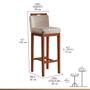 Imagem de Kit 3 Banquetas Alta com Encosto 38x102 Cm Líbia Madeira Maciça Suede CCS