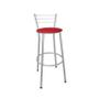 Imagem de Kit 3 Banquetas Alta Prata com Assento Vermelho Fortmix