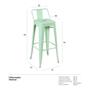 Imagem de Kit 3 Banquetas Altas Com Encosto 76 Cm Verde Claro