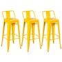 Imagem de Kit 3 Banquetas Altas Iron Tolix Com Encosto 76 Cm Amarelo