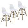 Imagem de Kit 3 Banquetas Charles Eames Eiffel Wood Design Base Fixa