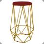 Imagem de Kit 3 Banquetas Decorativas Para Sala Hexagonal Aramado Base Bronze/Dourada/Preta Suede Cores - Clique E Decore