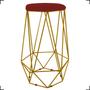 Imagem de Kit 3 Banquetas Decorativas Para Sala Hexagonal Aramado Base Bronze/Dourada/Preta Suede Cores - Clique E Decore