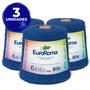 Imagem de Kit 3 Barbante Euroroma 600g 610m Fio N6 - Cor 903 Azul Royal - Crochê / Tricô