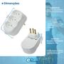 Imagem de Kit 3 Benjamim Adaptador de Tomada Reto Tripolar 3 Saídas Tomada Tripla 2P+T 10A 250V Com Inmetro