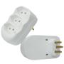 Imagem de Kit 3 Benjamim Adaptador de Tomada Reto Tripolar 3 Saídas Tomada Tripla 2P+T 10A 250V Com Inmetro