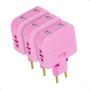 Imagem de Kit 3 Benjamim Adaptador T Articulado 16A 2 Plug USB Bivolt