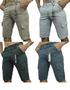 Imagem de Kit 3 Bermudas Brim Masculina Cargo Lisas Com 6 Bolsos Atacado