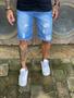 Imagem de Kit 3 Bermudas jeans clara rasgada masculina slim nf