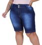 Imagem de Kit 3 Bermudas Jeans Feminina Plus Size Cintura Alta Com Lycra Elastano Envio Rápido