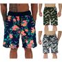 Imagem de Kit 3 Bermudas Moletom e Moletinho MXD Conceito Cores Diversas Opções Básica FullPrint Sport Fit