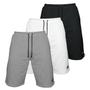 Imagem de Kit 3 Bermudas Moletom Masculina com 3 Bolsos Fenda Lateral Short Básico Casual Treino