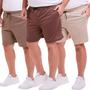 Imagem de Kit 3 Bermudas Moletom Plus Size Masculina Premium