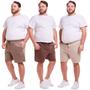 Imagem de Kit 3 Bermudas Moletom Plus Size Masculina Premium