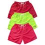 Imagem de Kit 3 Bermudas Short Praia Neon Mauricinho Verão Cordão 020