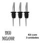 Imagem de Kit 3 Bicos Dosador Inox Biqueira Bar Bartender Bebidas