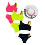 Imagem de Kit 3 bikini Infantil + Chapéu De Praia Traje De Banho Moda Piscina Verão