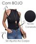 Imagem de Kit 3 Blusa Feminina Básica Blusinha Gola Alta Com Bojo Cores Variadas Ajustável ao Corpo Premium