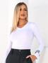 Imagem de Kit 3 Blusas Basicas Feminina Gola V Ml Viscolycra (ref 002)