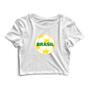 Imagem de Kit 3 Blusas Cropped Blusinha Camiseta Feminina Brasil Bandeira Borboleta