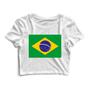 Imagem de Kit 3 Blusas Cropped Blusinha Camiseta Feminina Brasil Borboleta Bandeira