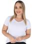 Imagem de Kit 3 Blusas Feminina Baby Look Gola V Viscolycra Elegante Super Confortável Lisa Moda Casual