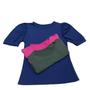 Imagem de Kit 3 Blusas Feminina Canelada MANGA PRINCESA Azul Marinho/Rosa Pink/Verde Militar Liquidação Moda Feminin