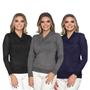 Imagem de Kit 3 Blusas Feminina Gola V Tricô Macio Sueter Manga Longa Inverno Casual 